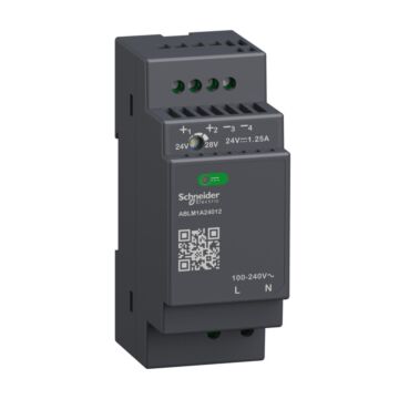 Fuente de alimentación regulada, 100-240v ac, 24v 1.2 a, monofásica, modular