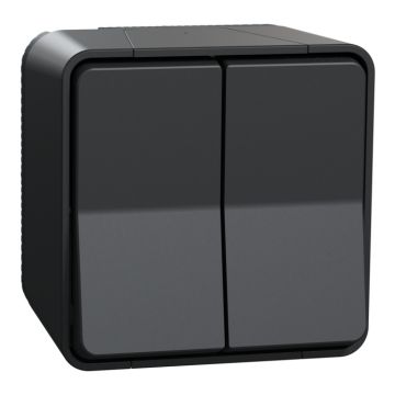 Mureva styl doble conmutador estanco completo para instalación superficie gris