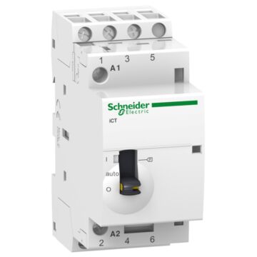 Contactor modular acti9 ict 25 a 3 p 3 na 230/240v ca con mando manual