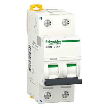 Interruptor magnetotérmico, acti9 ik60, 1p+n, 25a, curva c, 6ka