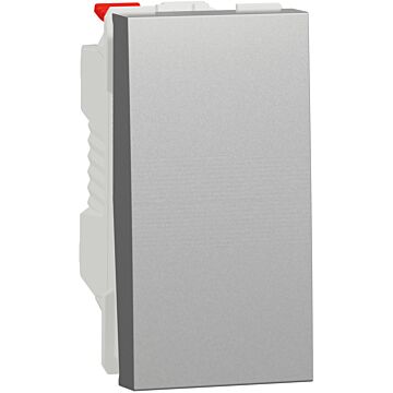 New unica pulsador 1 mod aluminio