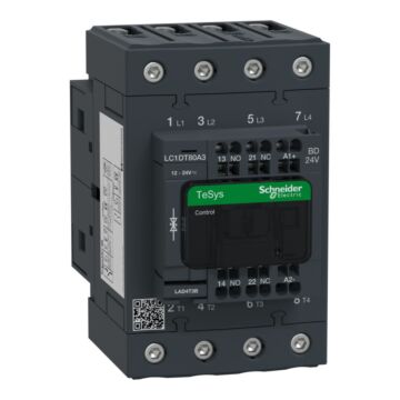 Contactor tesys d - 4p(4 na) - ac-1 - <= 440 v 80 a - 24 v cc bobina standard