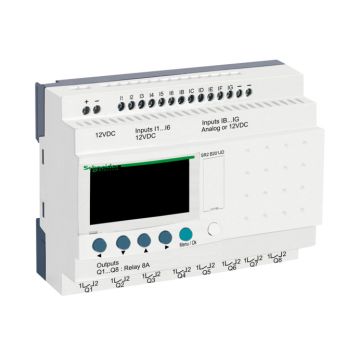 Relé programable compacto zelio logic - 20 e s - 12 v cc - reloj - pantalla