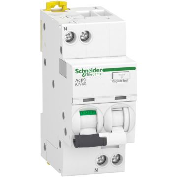 Interruptor automático diferencial combinado, acti 9 icv40, 1p+n, 25a, curva c, 30ma, ac