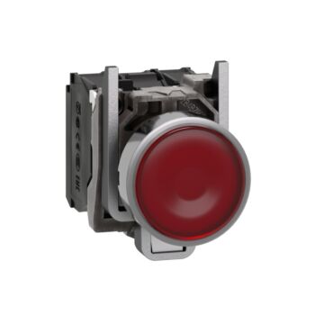 Pulsador  luminoso  led 230v na+nc rojo