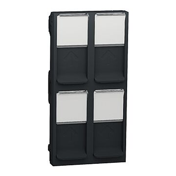 New unica system +, tapa cuadruple rj45 keystone antracita