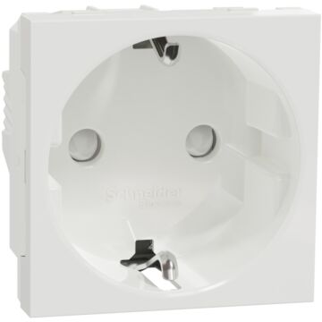 New unica, enchufe 2p+e, 16a, schuko, conexión por tornillos, polar