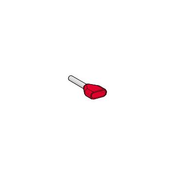 Extremidade de cabo duplo isolada – tamanho médio – 1 mm² - vermelho