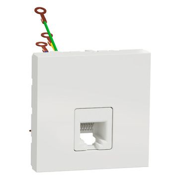 New unica toma telefono rj12 2 mod. blanco polar