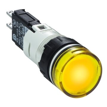 Luz piloto completo de color amarillo ø16 con led integral 12 ... 24 v