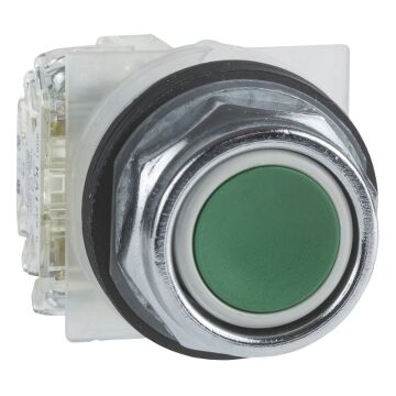 Pulsador rasante na verde