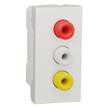 New unica toma audio-video 3 rca 1 mod. polar