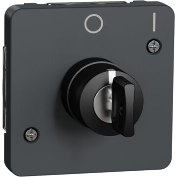 Mureva styl interruptor de llave 2 posic. instalación superficie o empotrar gris