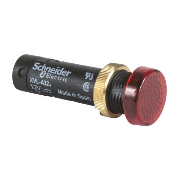 Luz piloto redonda ø 12 - ip 40 - rojo - led integral - 5 v - terminales