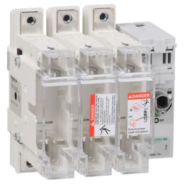 Fusible del desconector del interruptor, tesys gs, 3 p, 160 a, tipo de fusible din, tamaño 0