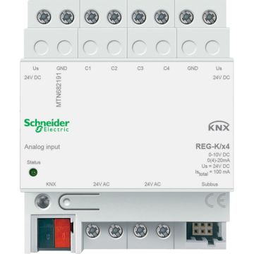 Knx - entrada analógica carril din 4 elementos