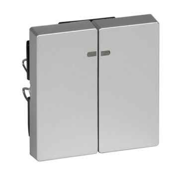Tecla doble con visor aluminio