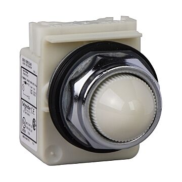 Sinalizador ø 30 - branco - alta luminos. led ba 9s – 24 v ca/cc- ip66