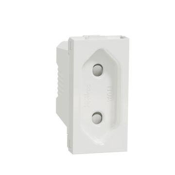 New unica base schuko 2p 10a 1 módulo blanco polar