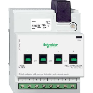 Knx - actuador binario carril din 4 canales 230 v 16 a con det corriente