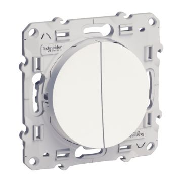 Doble interruptor odace blanco