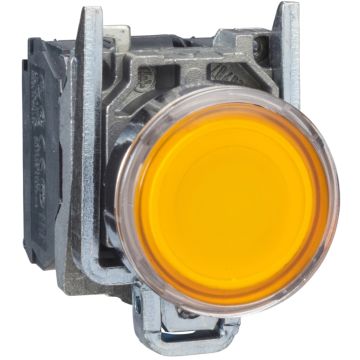 Pulsador  luminoso 1na+1nc amar s/lamp
