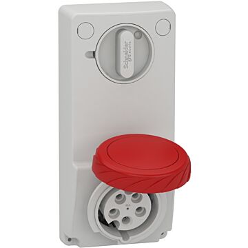 Unika interlocked socket - 16 a - 3p + n + e - 380...415 v ac - ip65 - panel