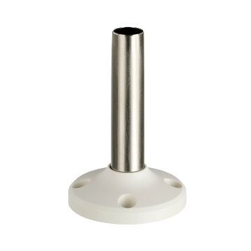 Tubo con soporte y base de fijación l=100 mm - aluminio blanco - xvm