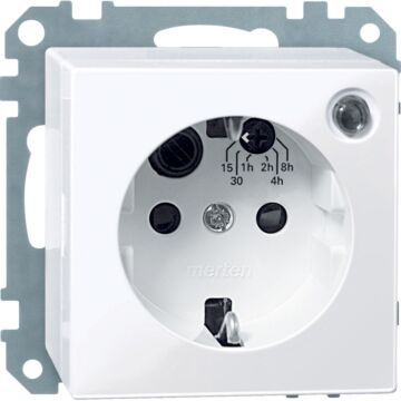 Toma bipolar tt lateral schuko temporizado blanco activo