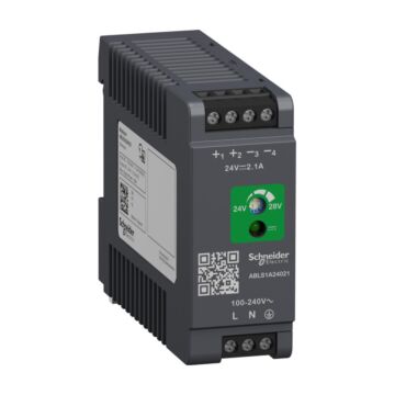 Fuente de alimentación regulada, 100-240v ac, 24v 2.1 a, monofásica, optimizada