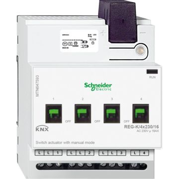 Knx - actuador binario carril din 4 canales 230 v 16 a