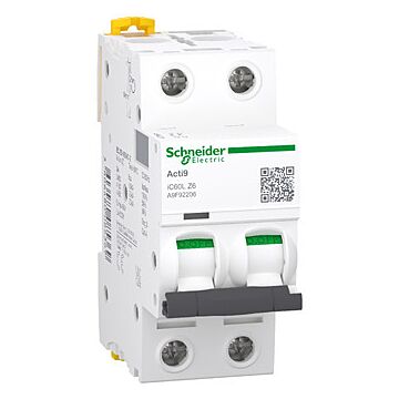 Magnetotérmico, acti9 ic60l, 2p, 6 a, z curva, 15000 a (iec 60898-1), 25 ka (iec 60947-2)