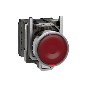 Pulsador  luminoso  led 120v na+nc rojo