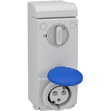 Unika interlocked socket - 32 a - 2p + e - 200...250 v ac - ip44 - wall