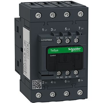 Contactor tesys d - 4p(4 na) - ac-1 - <= 440 v 80 a - 48 v ca 50/60 hz bobina