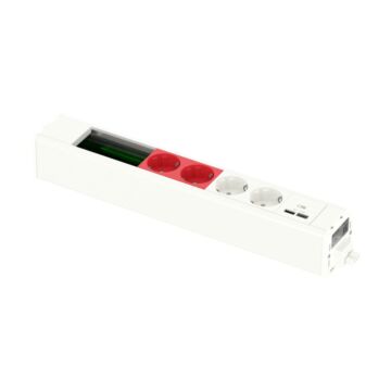 New unica system +, módulo 2 toma ups+ 2 + usb a y c + vdi- blanco