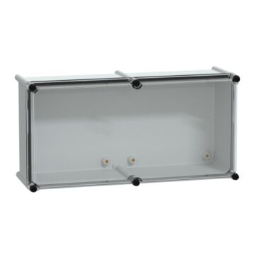 Pls box, polyester rear, transparent pc cover ip65 27x54x18cm ((*))