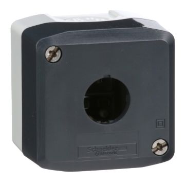 Harmony xald, xalk - caja vacía, plástico, tapa gris oscura, para pulsador ø 22, 1 orificio