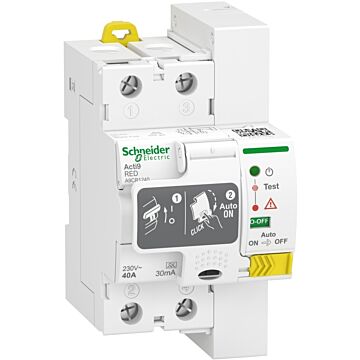 Diferencial auto rearmable acti9 red, 2p, 40a, 30 ma, tipo a