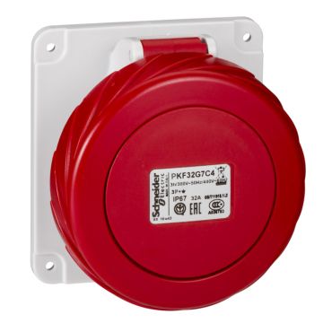 Base empotrar recta 32a 3p+tt ip67 para container
