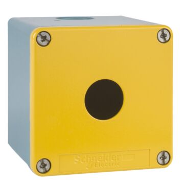Caja metálica azul / amarillo 1 taladro diámetro 22,2 profundidad 74,5mm