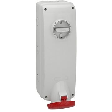 Unika interlocked socket - 63 a - 3p + n + e - 380...415 v ac - ip65 - wall