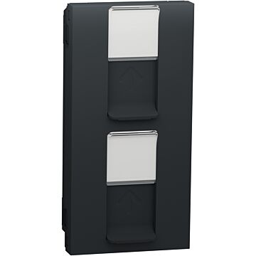 New unica system +, tapa doble rj45 keystone antracita