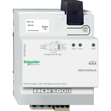 Knx - fuente de alimentación carril din 320 ma conex. a suministro emergencia