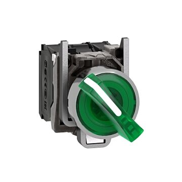 Selector luminoso led 120v na+nc verde