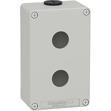 Harmony xap, xb2 sl, estación de control vacía, aleación de zinc, gris, m20, 2 orificios 22mm, 80 x 130 x 51,5, ul culus