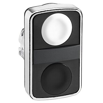 Cabezal pulsador  doble blanco/negro rasante