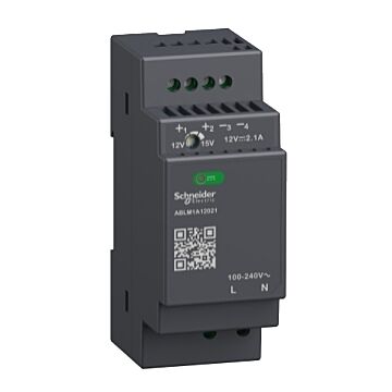 Fuente de alimentación regulada, 100-240v ac, 12v 2.1 a, monofásica, modular