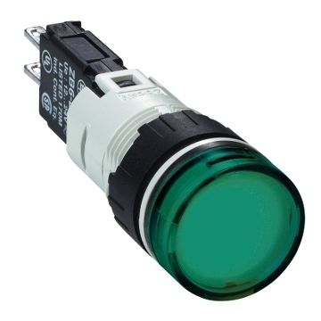 Luz piloto verde completa ø16  con led integral 12 ... 24 v