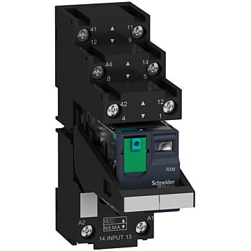 Relé rxm con ltb + led y zócalo de terminales separados, 2nanc 10a 24vdc